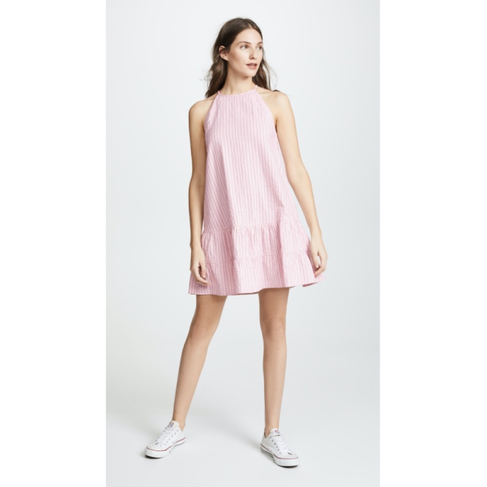 Rebecca Taylor Stripe Tank Dress Candy Floss Combo